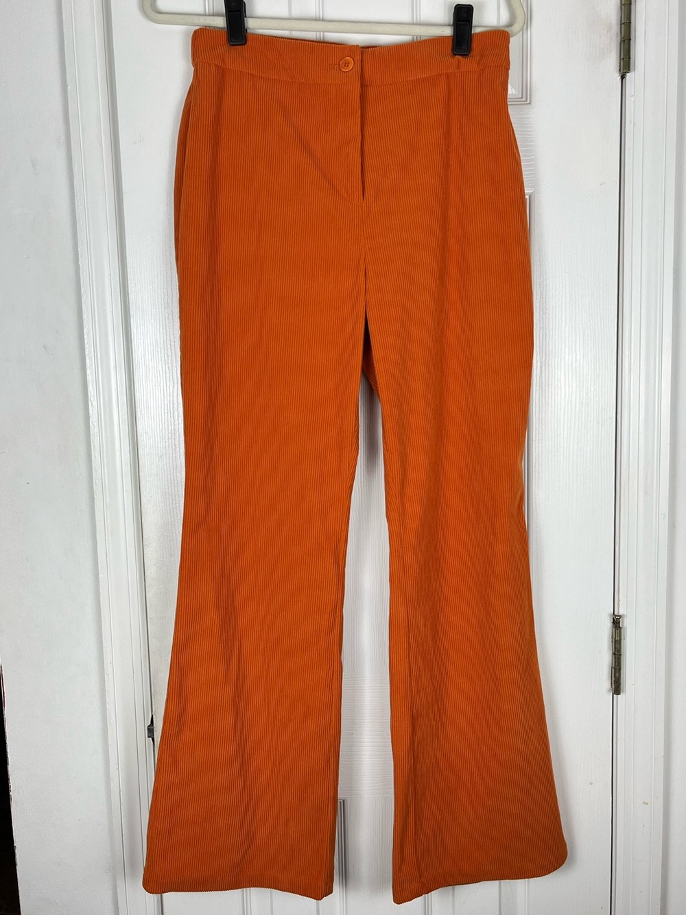 Sincerely Jules High Rise Corduroy Boot Flare Pants Sz L Burnt Orange
